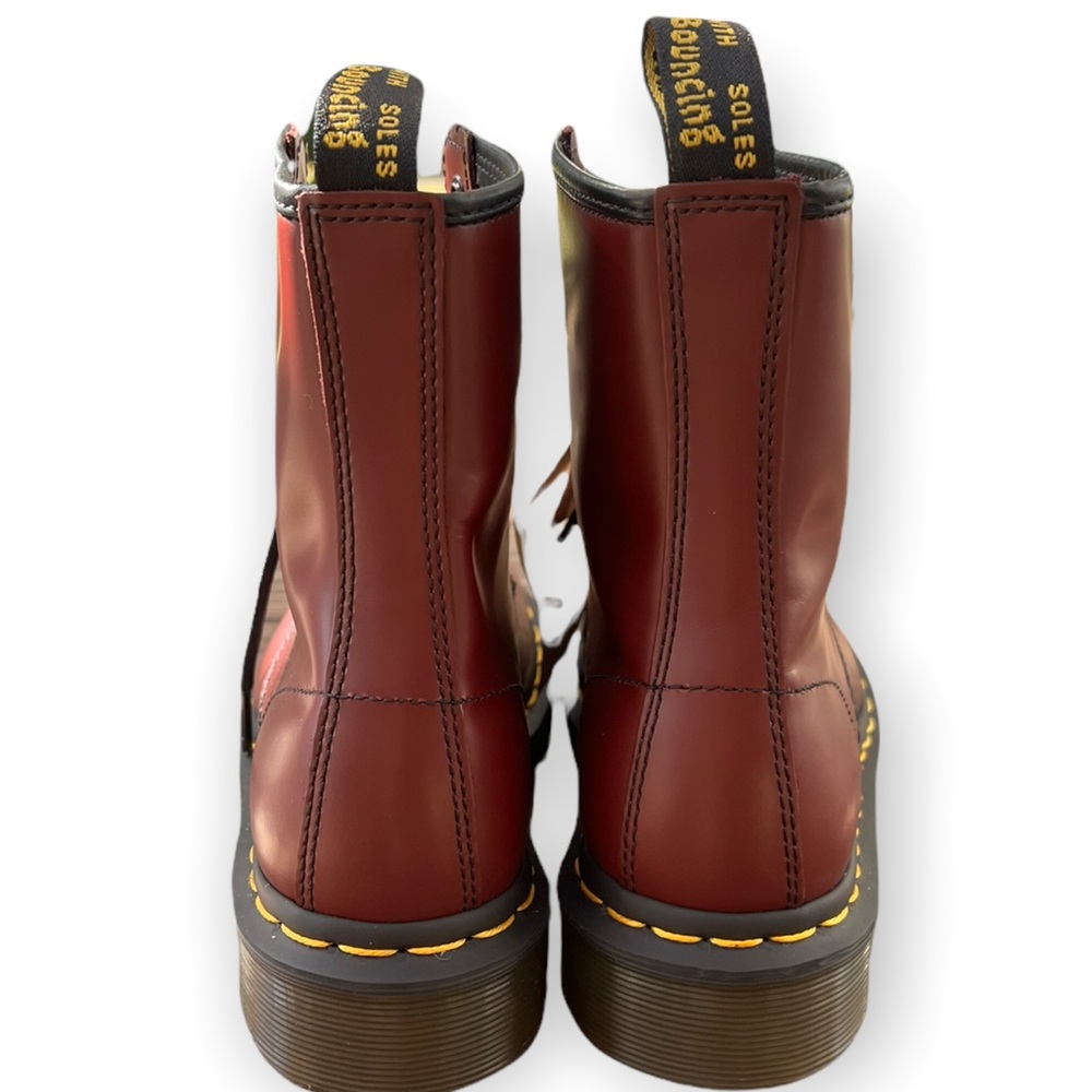 Dr. Martens 1490 Mid Calf Cherry Red Leather Boots